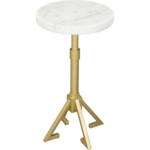 Maurice Side Table in White Marble & Gold Steel