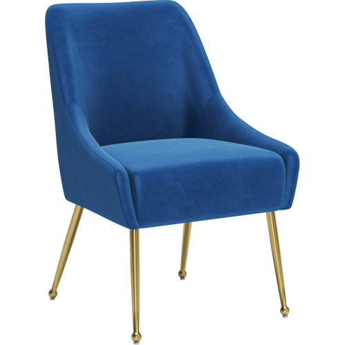 Maxine Dining Chair in Navy Blue Velvet & Gold