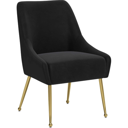 Maxine Dining Chair in Black Velvet & Gold