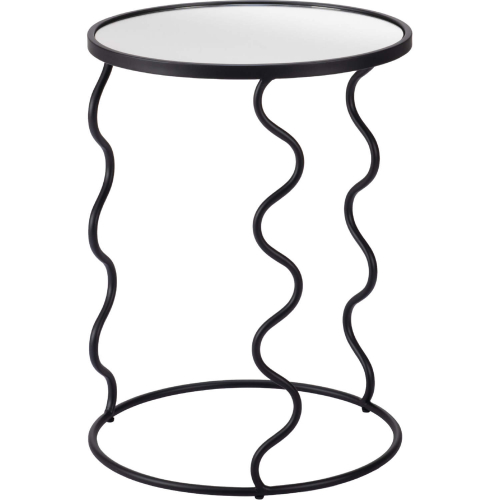 Bastia Side Table in Black Steel & Glass