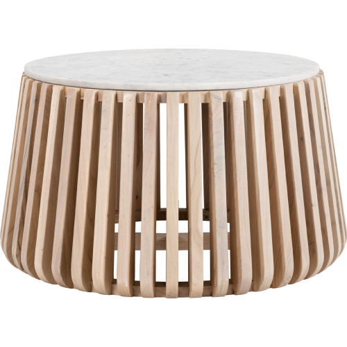 Cyprus Coffee Table in White Marble & Bleached Wood