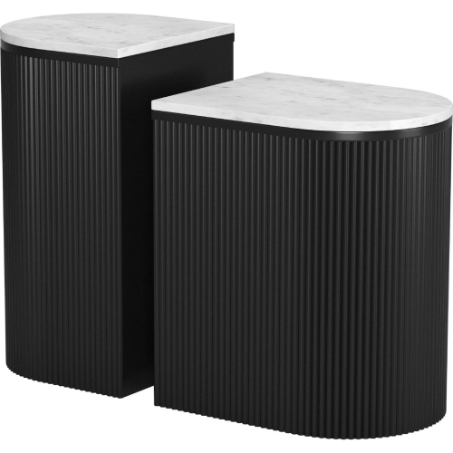 Ormara Side Table Set in White & Black (Set of 2)