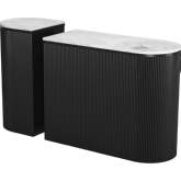 Ormara Console Table Set in White & Black (Set of 2)