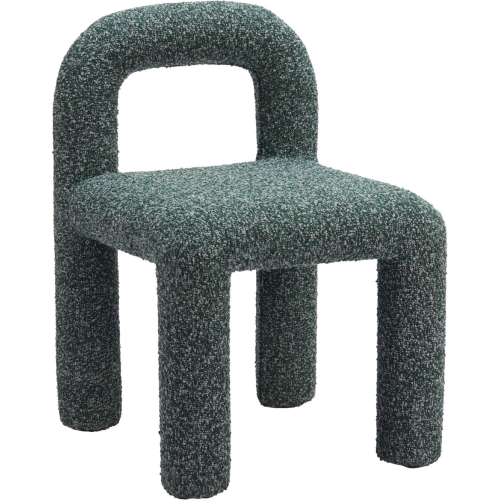 Arum Dining Chair in Snowy Green Shearling Style Fabric (Set of 2)
