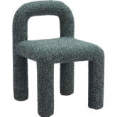 Arum Dining Chair in Snowy Green Shearling Style Fabric (Set of 2)