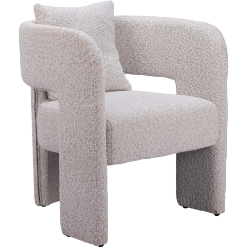 Melilla Dining Chair in Misty Gray Shearling Style Fabric