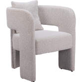 Melilla Dining Chair in Misty Gray Shearling Style Fabric