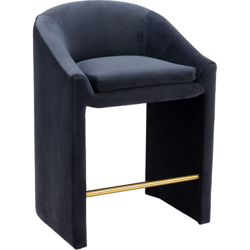 Emas Counter Stool Midnight Gray Velvet