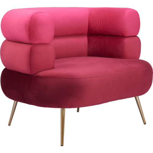 Arish Accent Chair in Red Velvet & Gold Steel