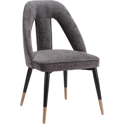 Artus Dining Chair in Gray Shearling Style Fabric