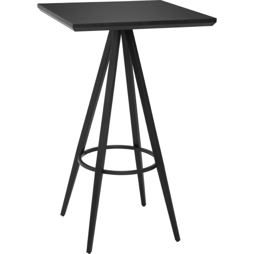 Tinos 26" Bar Table in Black MDF & Black Steel