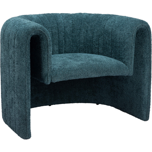 Viana Accent Chair in Channel Tufted Aquamarine Sherpa Style Fabric