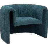 Viana Accent Chair in Channel Tufted Aquamarine Sherpa Style Fabric