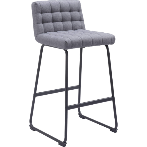 Pago Bar Stool in Gray Performance Fabric & Black Steel (Set of 2)