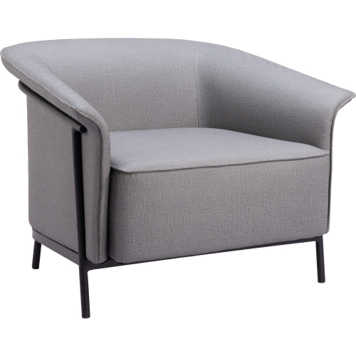 Burry Accent Chair in Slate Gray Leatherette & Black Steel