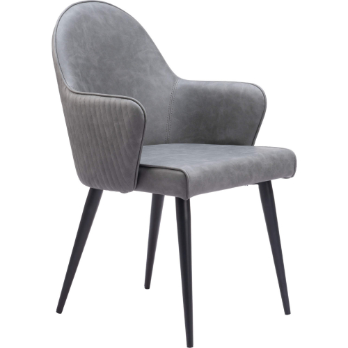 Silloth Dining Arm Chair in Gray Leatherette