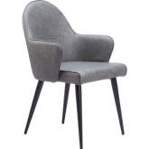 Silloth Dining Arm Chair in Gray Leatherette