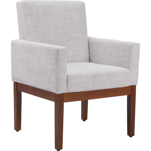 Senzil Dining Chair in Ivory Performance Fabric & Walnut Finish Wood