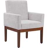 Senzil Dining Chair in Ivory Performance Fabric & Walnut Finish Wood
