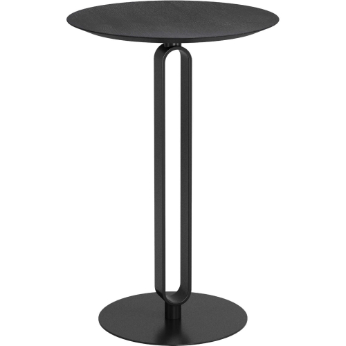 Derry 24" Counter Dining Table in Black Wood Veneer & Black Steel