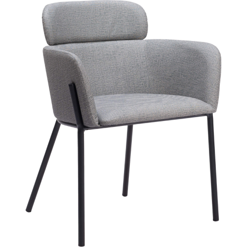 Bremor Dining Chair in Slate Gray Leatherette & Black Steel (Set of 2)