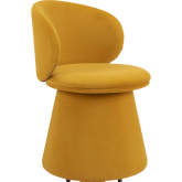 Oblic Swivel Dining Chair in Orange Velvet