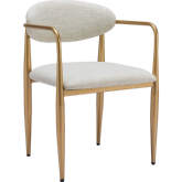 Zens Dining Chair in Quill Gray & Gold Finish Steel (Set of 2)