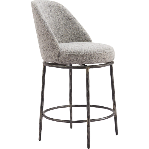 Nordhavn Swivel Counter Stool Gray Fabric & Black Steel