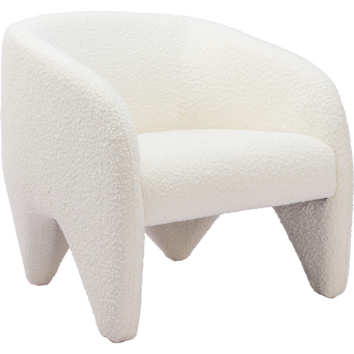 Lopta Accent Chair in White Shearling Style Fabric