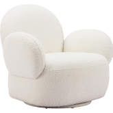 Pilka Swivel Chair in White Shearling Style Fabric