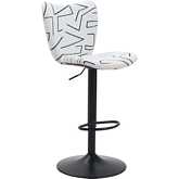 Elevate Bar Stool in White & Black Shearling Like Fabric & Metal (Set of 2)