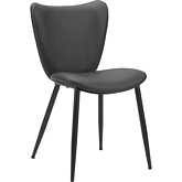 Prestige Dining Chair in Black Leatherette & Black Steel (Set of 2)