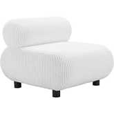 Rahat Accent Chair in Channel Tufted White Corduroy
