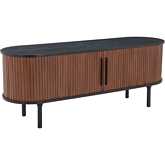 Koriana 59" Entertainment TV Stand Black & Walnut Finish
