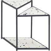 Miste Side Table in Multicolor Faux Terrazzo Stone & Sandblasted Steel