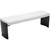 Mur Bench in White Leatherette & Black Steel