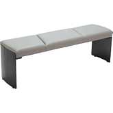 Mur Bench in Gray Leatherette & Black Steel