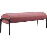 Glatt Bench in Brown Velvet & Black Metal