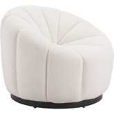 Bhutan Accent Chair in Tufted Cream Shearling Style Fabric