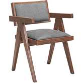 Delhi Dining Chair in Gray Performance Fabric & Walnut (Set of 2)