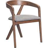 Cairo Dining Chair Dove Gray Performance Fabric & Walnut