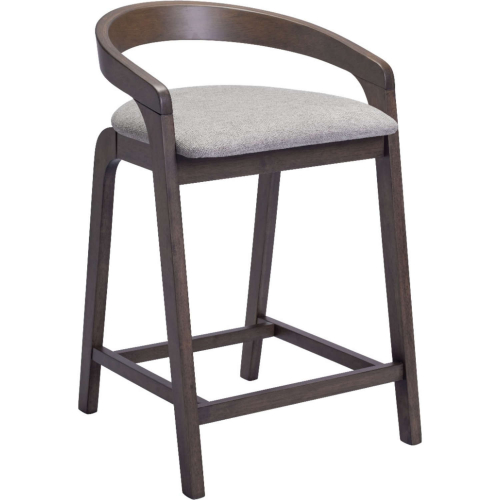 Troy Counter Stool in Dove Gray Performance Fabric & Wood (Set of 2)