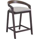 Troy Counter Stool in Dove Gray Performance Fabric & Wood (Set of 2)