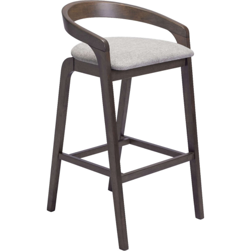 Troy Bar Stool in Dove Gray Performance Fabric & Wood (Set of 2)
