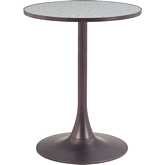 Bite Bistro Table in Gray Faux Terrazzo & Bronze Steel
