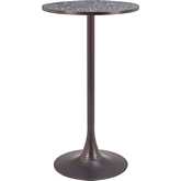Bite Bistro Table in Black Faux Terrazzo &amp; Bronze Steel