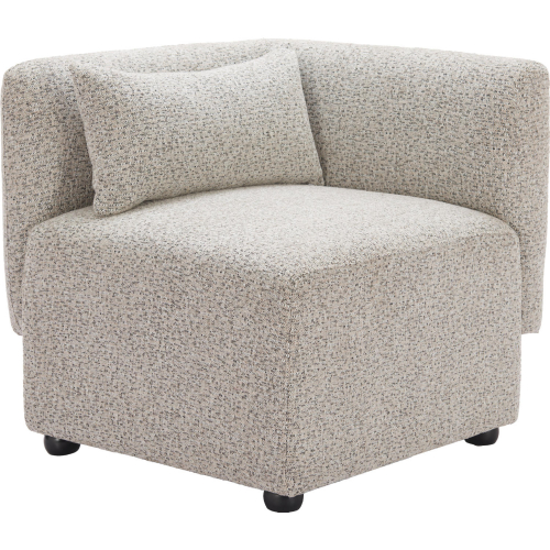 Simu Corner Chair Sectional Sofa Unit in Dune Greige Textured Fabric