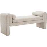 Astar Bench in Textured Beige Fabric