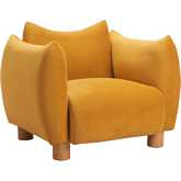 Meia Accent Chair in Mustard Yellow Velvet & Wood