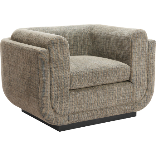 Sereneu Accent Chair in Green Tweed Chenille Fabric & Black
